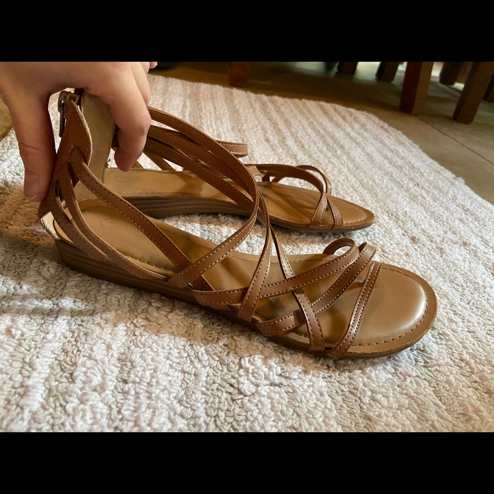 Brown strappy sandals